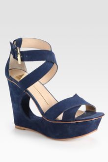 Dolce Vita Suede Cutout Wedge Sandals - Lyst
