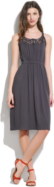 Madewell Crochet Dress in Green (thunder grey) - Lyst