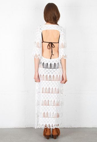 Nightcap Clothing Nightcap Clothing Long Fringe Dress in White - Lyst