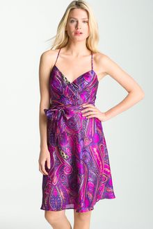 Trina Turk Devendra Paisley Print Silk Surplice Dress - Lyst