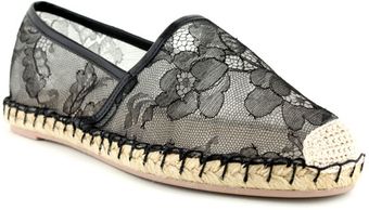Valentino Black Lace Flat Espadrille - Lyst