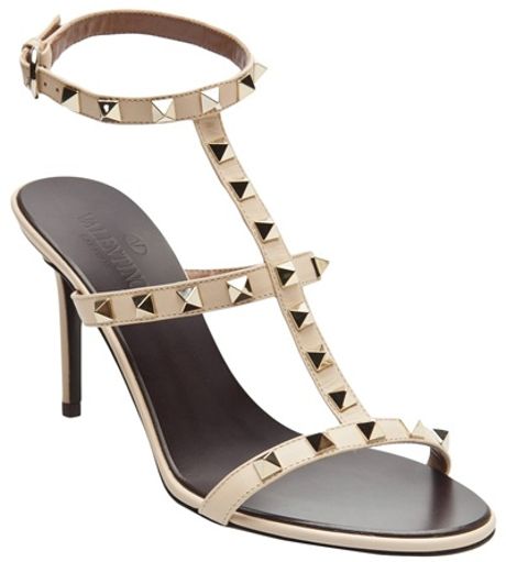 Valentino Rock Stud Sandal In Beige Nude Lyst