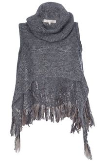 Vanessa Bruno Fringed Poncho Sweater - Lyst