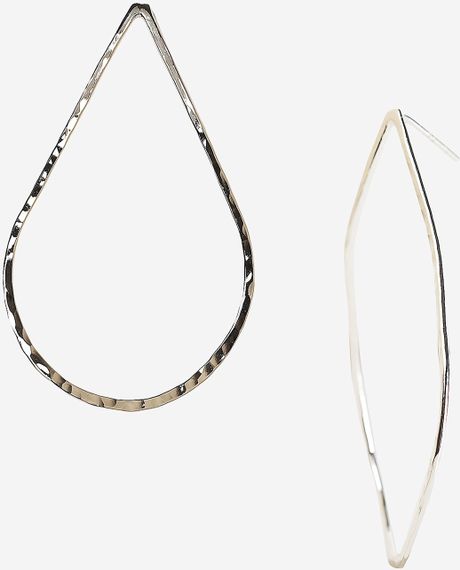 Argento Vivo Hammered Teardrop Hoop Earrings in Silver - Lyst