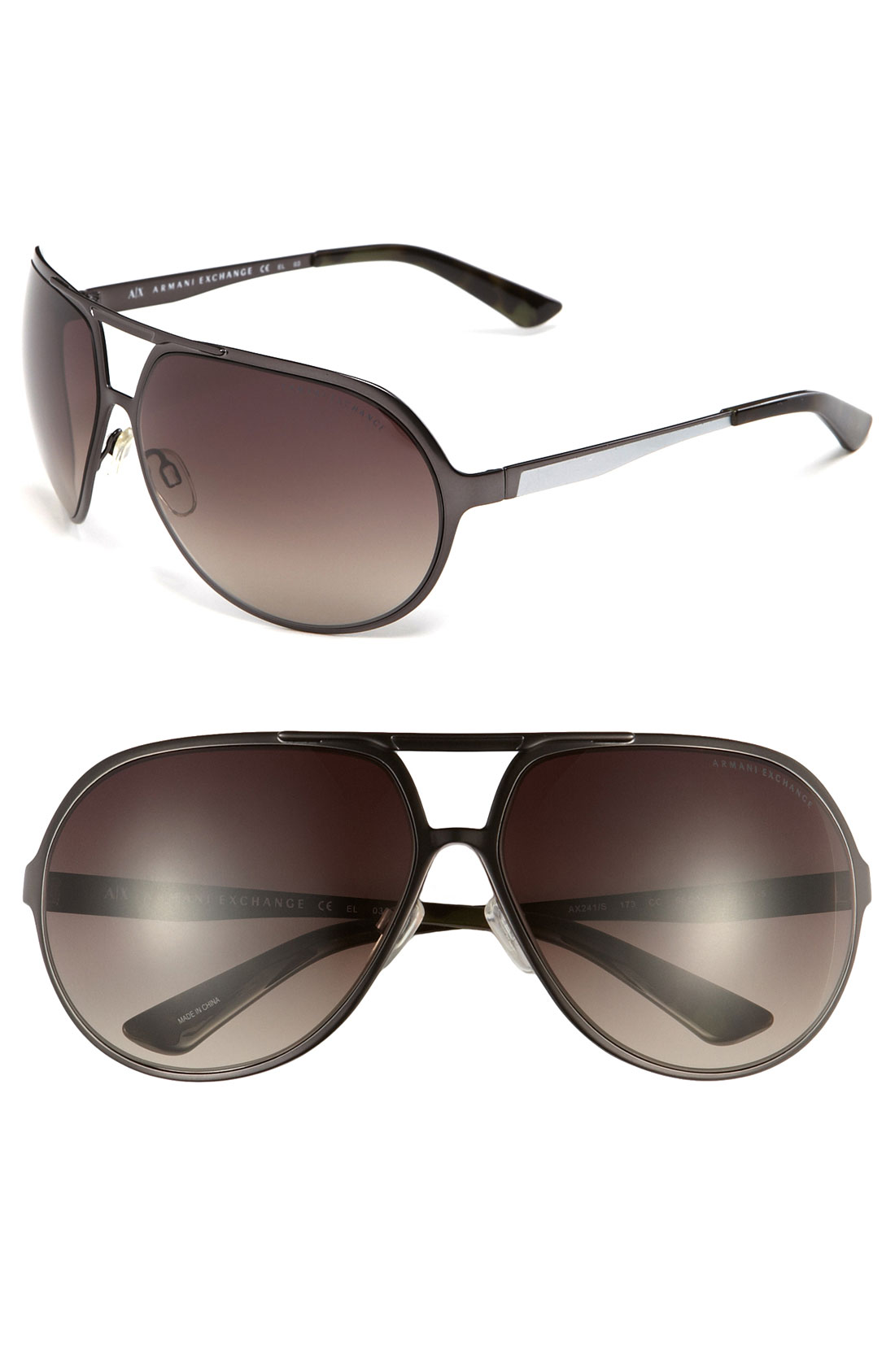 armani exchange aviator sunglasses