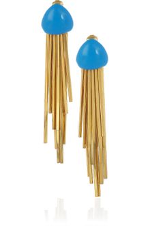 Aurelie Bidermann Mendoza 18karat Goldplated Enameled Clip Earrings - Lyst