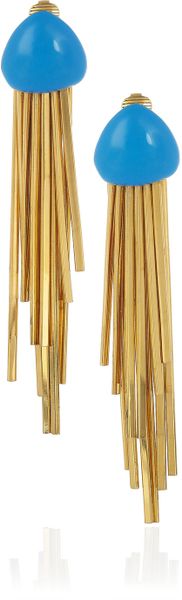 Aurelie Bidermann Mendoza 18karat Goldplated Enameled Clip Earrings in Gold - Lyst