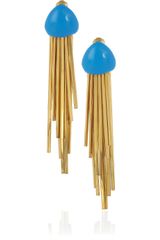 Aurelie Bidermann Mendoza 18karat Goldplated Enameled Clip Earrings