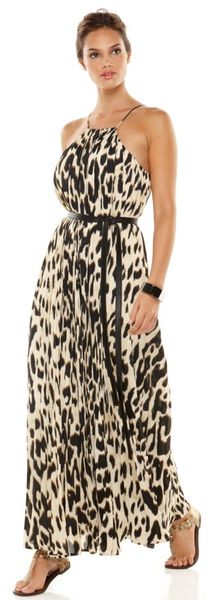  Sleeveless Belted Printed Pleated Maxi 