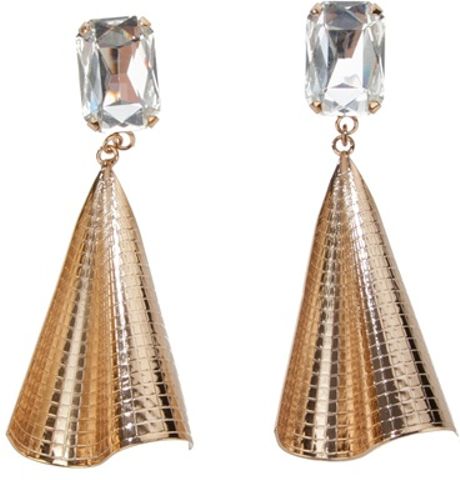 Halaby Fan Earrings in Gold - Lyst