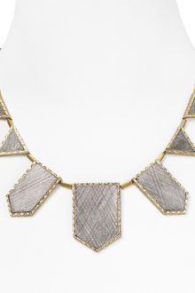 House Of Harlow 14kt Plated Two Tone Engraved Station Necklace  - Lyst