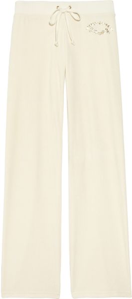 Juicy Couture Velour Track Pants in Beige (cream) - Lyst