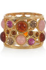 Kenneth Jay Lane 22karat Goldplated Crystal Cuff