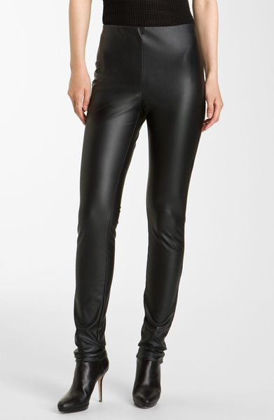 Missoni Faux Leather Leggings in Black - Lyst