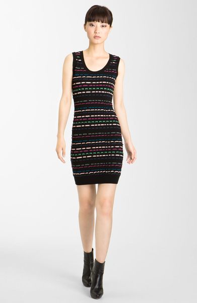 Missoni Ribbon Stitch Tank Dress in Black - Lyst