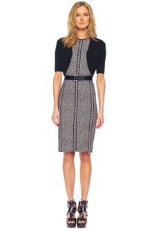 Michael Kors Merino Half sleeve Shrug Cady Tweed Belted Sheath Dress - Lyst