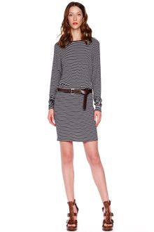 Michael Kors Exclusive Belted Striped Dress - Lyst