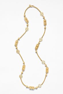 Tory Burch Framed Ball Rosary Necklace - Lyst