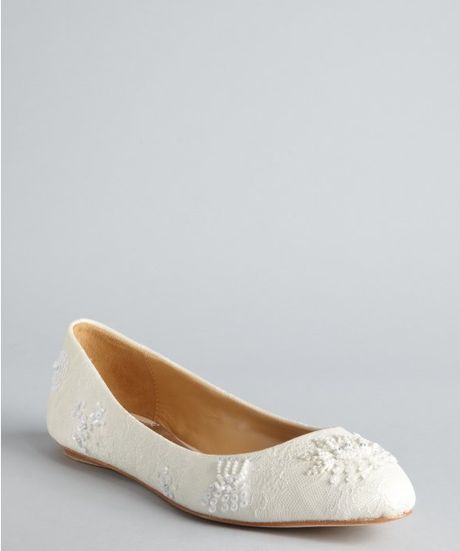 badgley mischka white flats