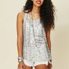 Free People Sequin Cami in Silver - Lyst