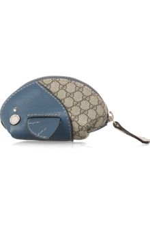 Gucci Moby Dick Leather and Canvas Coin Purse - Lyst