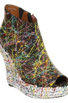 Jeffrey Campbell Tick Stud Wedge Shoe Boot Blk Paint Studs - Lyst