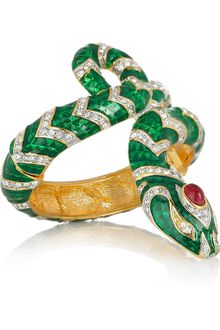 Kenneth Jay Lane 22karat Gold-Plated Crystal Snake Bracelet - Lyst