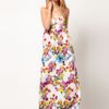 Mango Mango Floral Maxi Dress in Multicolor (white) - Lyst