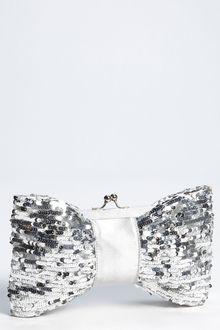 Natasha Couture Sequin Bow Clutch - Lyst