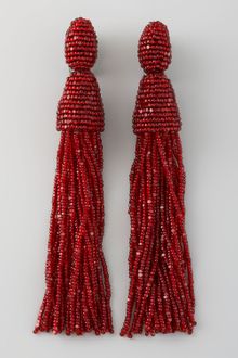 Oscar de la Renta Beaded Tassel Earrings  - Lyst