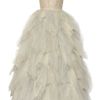 Oscar De La Renta Embroidered Tulle Gown in Gray (sand) - Lyst
