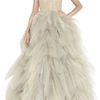 Oscar De La Renta Embroidered Tulle Gown in Gray (sand) - Lyst
