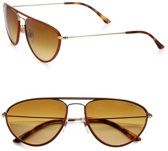  Leather Wrapped Metal Sunglasses 