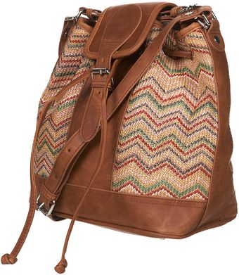 Topshop Straw Stripe Duffle - Lyst
