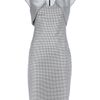 Alexander Mcqueen Houndstooth Dress in Gray (black) - Lyst