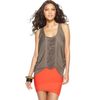 Bcbgmaxazria Sleeveless Scoopneck Fringe Tank in Gray (denim) - Lyst