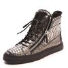 Giuseppe Zanotti Metallic Snake Embossed Sneakers in Silver - Lyst