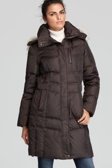 Marc New York Fur Trim Hood Down Coat - Lyst