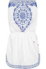 Melissa Odabash Toya Strapless Embroidered Cotton Dress