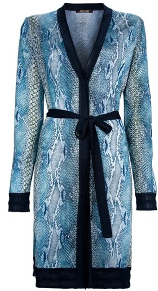 Roberto Cavalli Snakeskin Print Dress in Blue (turquoise) - Lyst