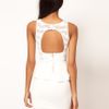 Tfnc Tfnc Dress Lace Peplum with Open Back in White - Lyst