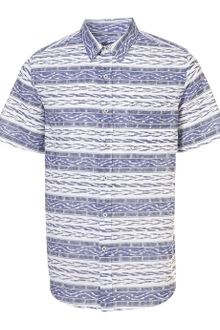 Topman Blue Horizontal Ikat Pattern Short Sleeve Shirt - Lyst