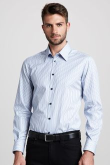 Versace Striped Woven Shirt - Lyst