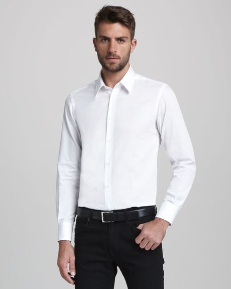 Versace Basic Woven Shirt in White for Men - Lyst