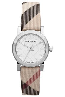 Burberry Womens Swiss Nova Check Fabric Strap Watch  - Lyst