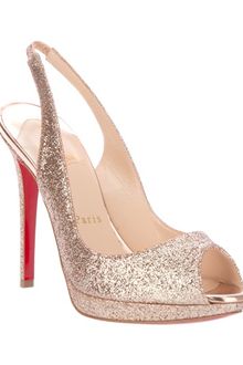 Christian Louboutin Metallic Peep Toe Pumps - Lyst