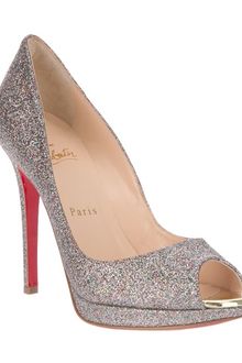 Christian Louboutin Metallic Peep Toe Pumps - Lyst