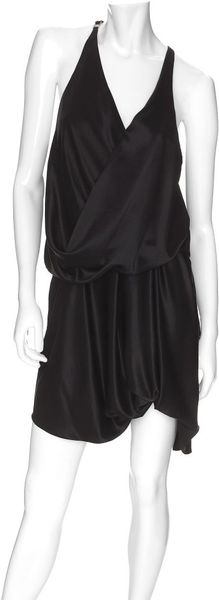 Helmut Lang Exclusive Twisted Silk Dress in Black - Lyst