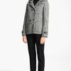 Jil Sander Hooded Wool Blend Coat in Black (black white) - Lyst