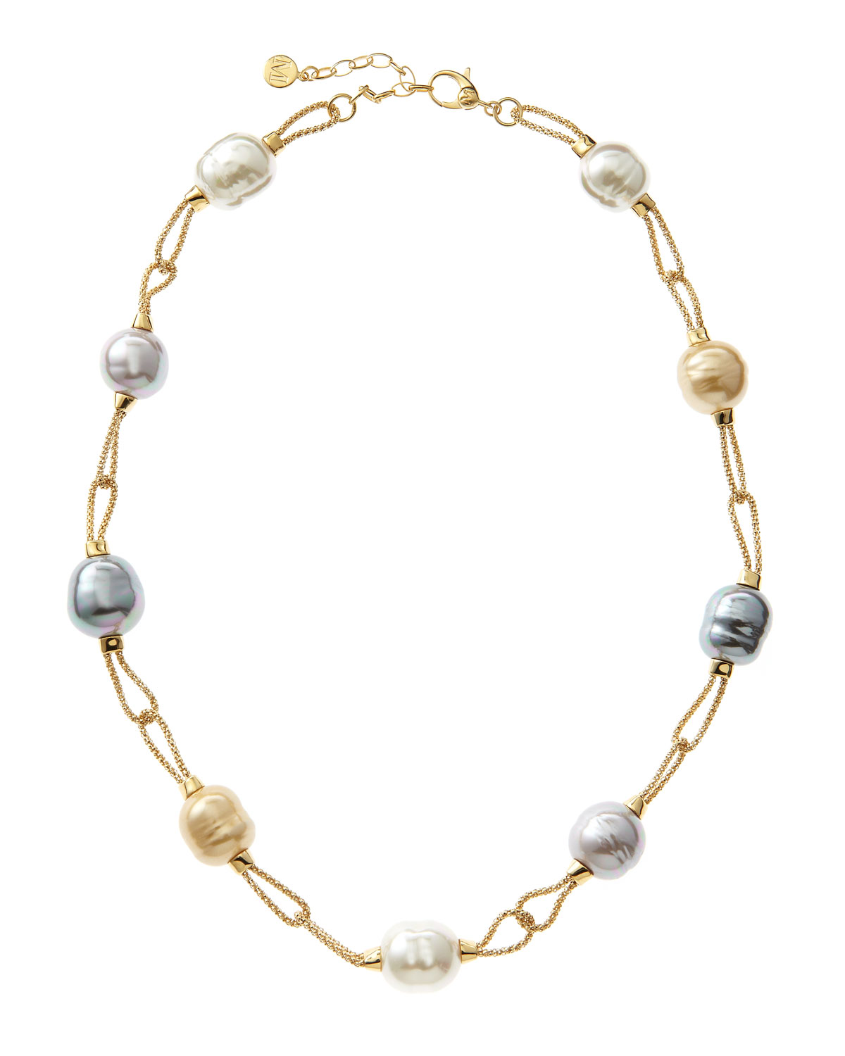 Majorica Cadena Baroque Pearl Necklace In Gold Null Lyst